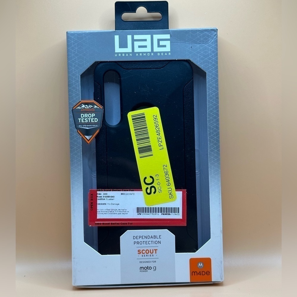 NIB Moto G Power 2020 Case UAG - Urban Armor Gear Scout Military Rugged Black